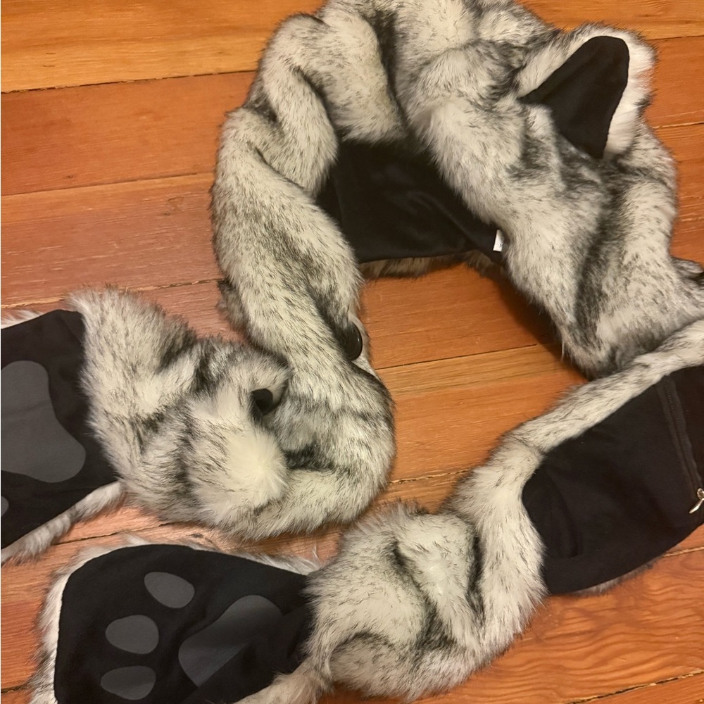 Faux Fur Animal Hood with Paws